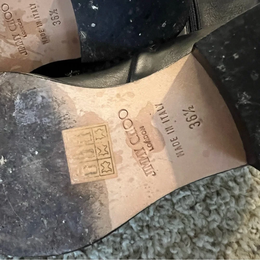 Jimmy Choo black leather riding boots